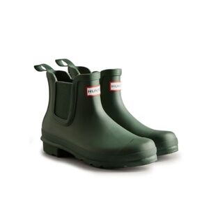 NWT Hunter Women's Original Chelsea Rain Boots Olive Minimalist Commando Size 6